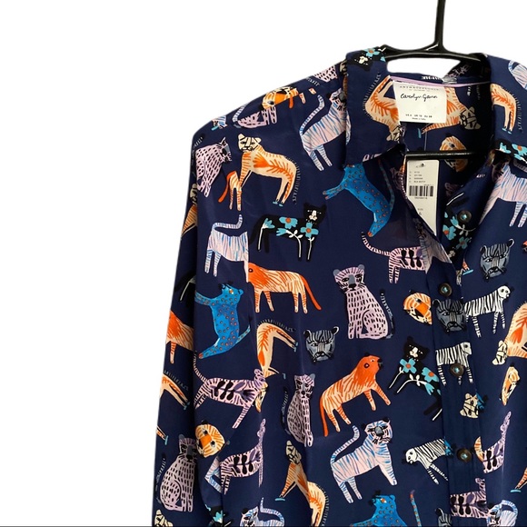 - Anthropologie Carolyn Gavin Mariposa Silk Blouse - Picture 5 of 5